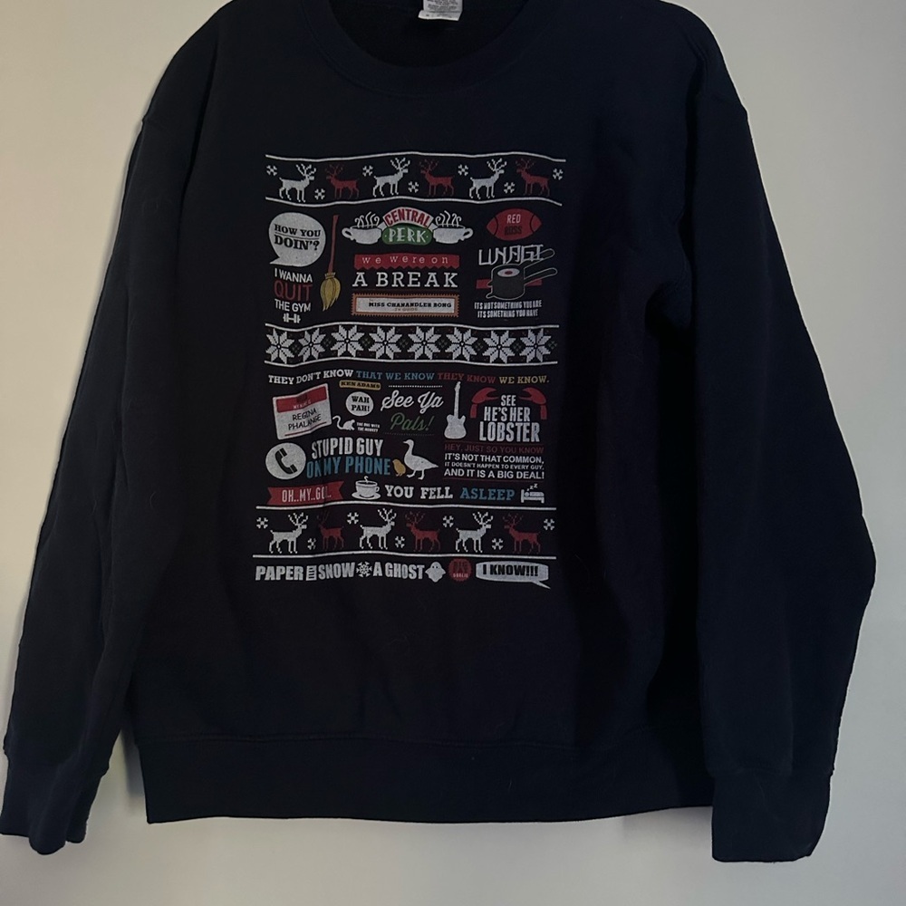 Medium Blue Retro friends inspired crew neck gildan branded